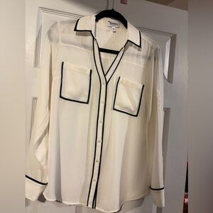 Express Cream Portofino Shirt with Black Accents